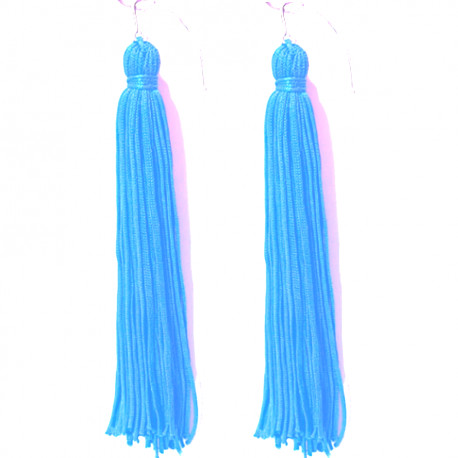 FRINGE EARRINGS TACTEL BLUE PARADISE