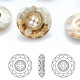 SWAROVSKI 3008 BUTTON GOLDEN SHADOW