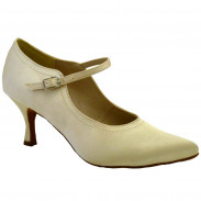 SHOES LUCJA HEEL 2,5' TAN SATIN