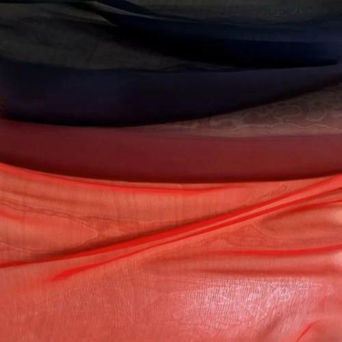 GEORGETTE SHADED CC RED ON BLACK